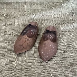 Antique Indian Brass Slipper Ashtrays